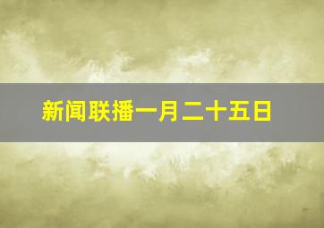 新闻联播一月二十五日