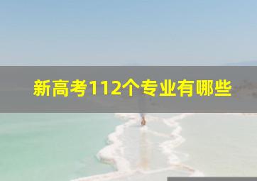 新高考112个专业有哪些