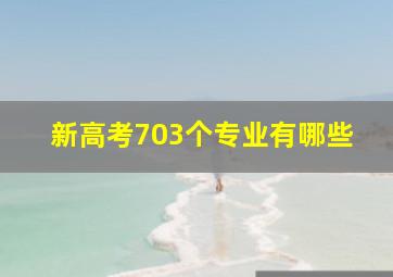 新高考703个专业有哪些