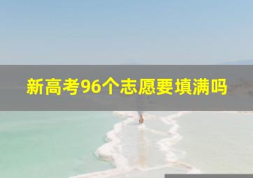 新高考96个志愿要填满吗