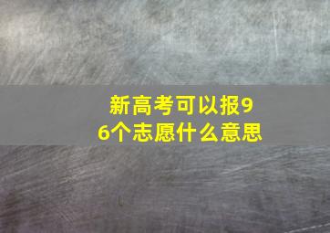 新高考可以报96个志愿什么意思