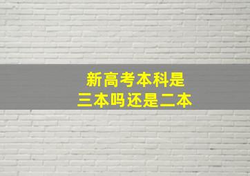 新高考本科是三本吗还是二本