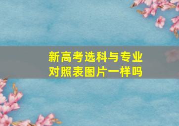 新高考选科与专业对照表图片一样吗