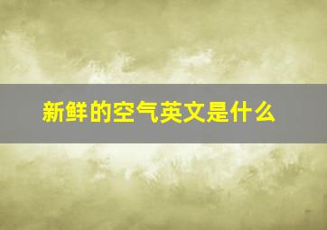 新鲜的空气英文是什么