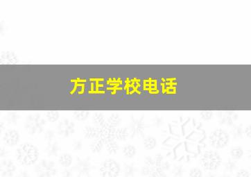 方正学校电话