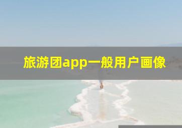 旅游团app一般用户画像