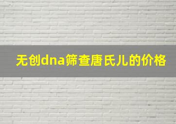 无创dna筛查唐氏儿的价格