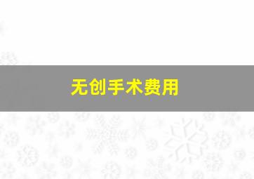 无创手术费用