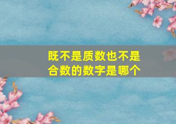 既不是质数也不是合数的数字是哪个