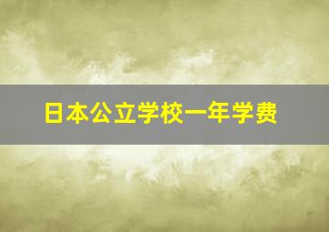 日本公立学校一年学费