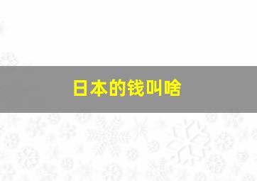 日本的钱叫啥