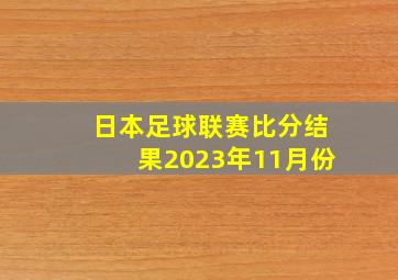 日本足球联赛比分结果2023年11月份