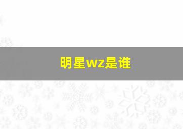 明星wz是谁