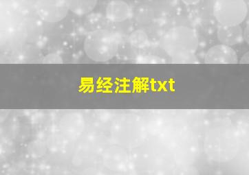 易经注解txt