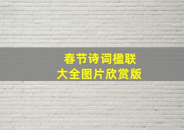 春节诗词楹联大全图片欣赏版