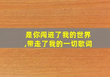 是你闯进了我的世界,带走了我的一切歌词