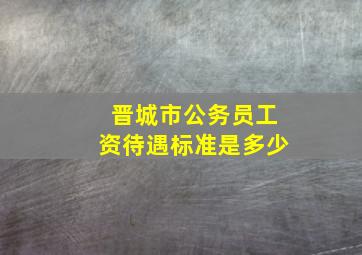 晋城市公务员工资待遇标准是多少