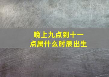 晚上九点到十一点属什么时辰出生