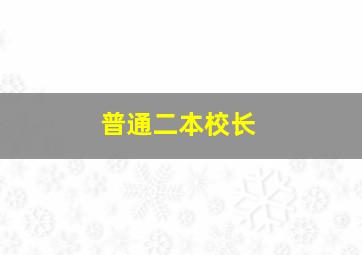 普通二本校长