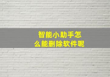 智能小助手怎么能删除软件呢