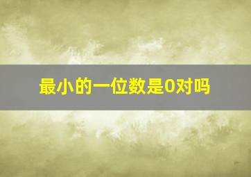 最小的一位数是0对吗