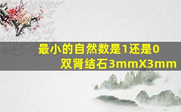 最小的自然数是1还是0双肾结石3mmX3mm