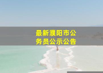 最新濮阳市公务员公示公告