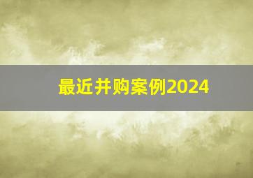 最近并购案例2024