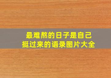 最难熬的日子是自己挺过来的语录图片大全