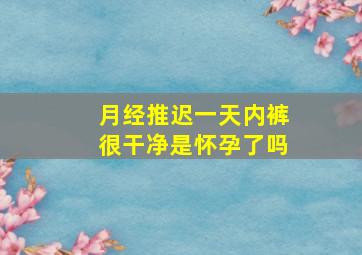 月经推迟一天内裤很干净是怀孕了吗