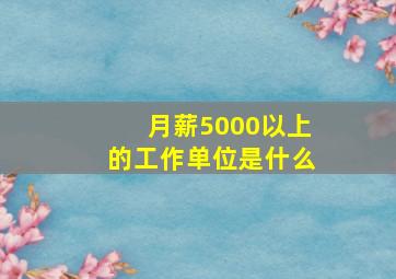 月薪5000以上的工作单位是什么