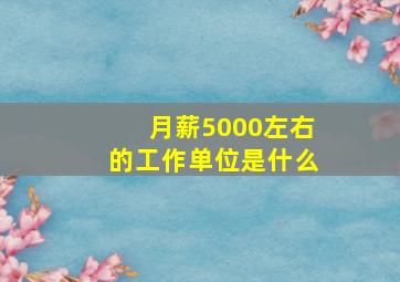 月薪5000左右的工作单位是什么