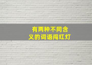 有两种不同含义的词语闯红灯