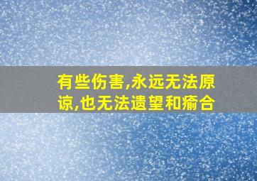 有些伤害,永远无法原谅,也无法遗望和瘉合