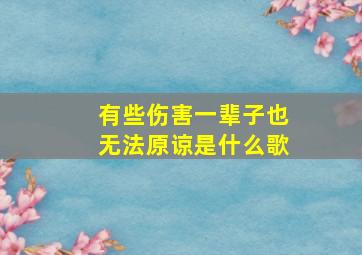 有些伤害一辈子也无法原谅是什么歌