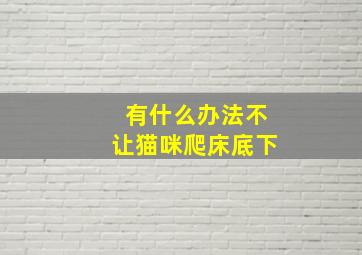 有什么办法不让猫咪爬床底下