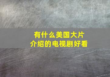 有什么美国大片介绍的电视剧好看