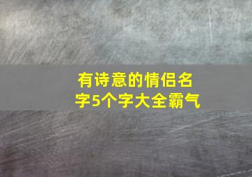 有诗意的情侣名字5个字大全霸气