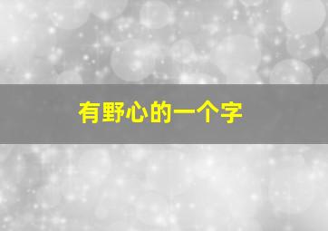 有野心的一个字