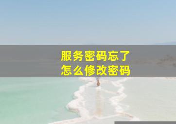 服务密码忘了怎么修改密码