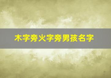 木字旁火字旁男孩名字