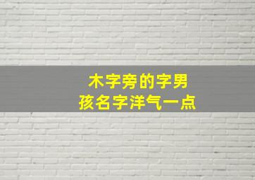 木字旁的字男孩名字洋气一点