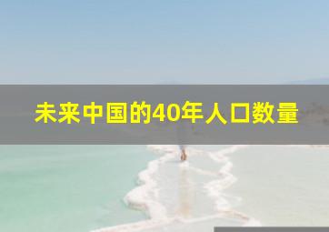 未来中国的40年人口数量