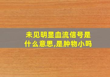 未见明显血流信号是什么意思,是肿物小吗