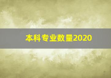 本科专业数量2020