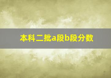 本科二批a段b段分数