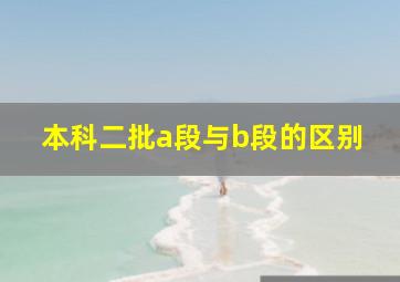 本科二批a段与b段的区别