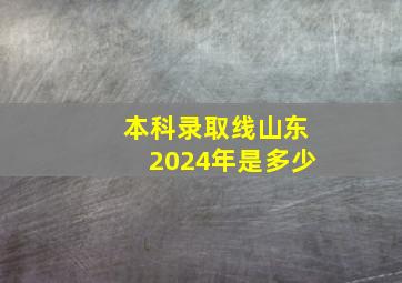 本科录取线山东2024年是多少