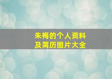 朱梅的个人资料及简历图片大全