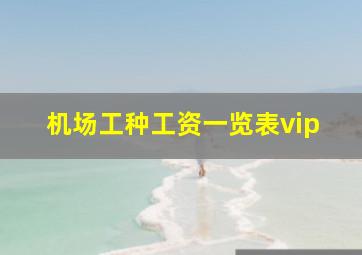 机场工种工资一览表vip